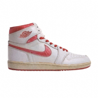 Air Jordan 1 High Hvid Rød Sko Herre