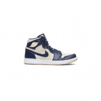 Air Jordan 1 High Marineblå Hvid Sko Dame