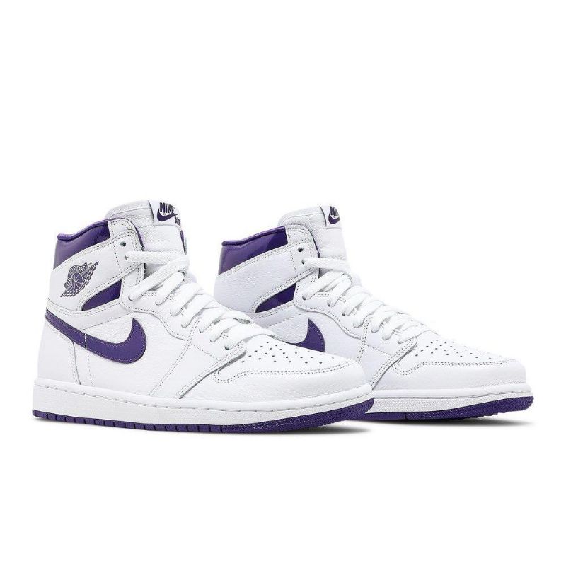 Air Jordan 1 High Og Hvid Lilla Sko Dame
