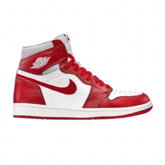 Air Jordan 1 High Og Hvid Rød Sko Dame