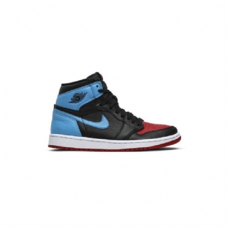 Air Jordan 1 High Og Sort Blå Rød Sko Dame