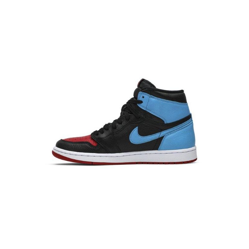 Air Jordan 1 High Og Sort Blå Rød Sko Dame