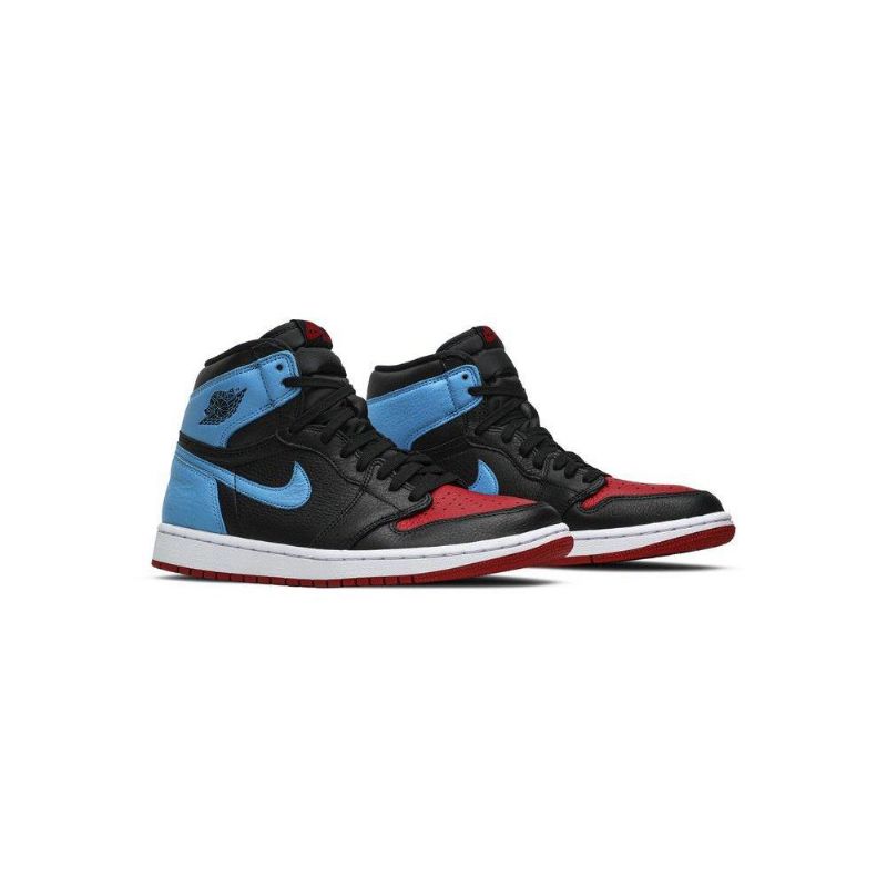 Air Jordan 1 High Og Sort Blå Rød Sko Dame