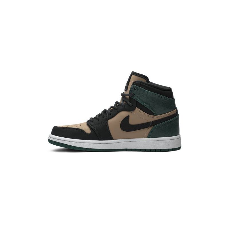 Air Jordan 1 High Premium Beige Sort Grøn Sko Dame