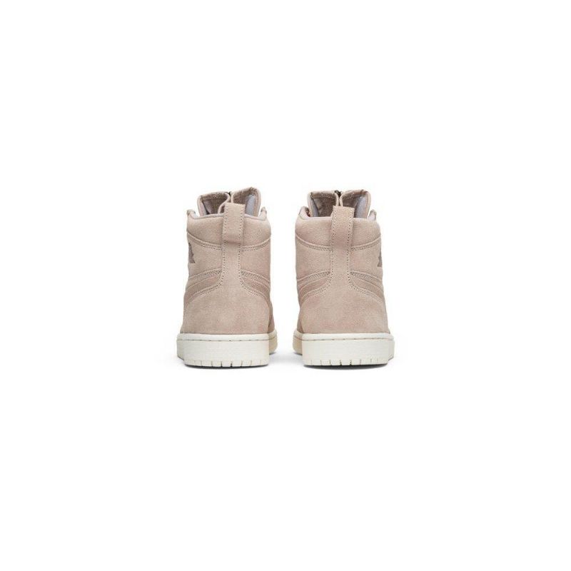 Air Jordan 1 High Zip Beige Rød Hvid Sko Dame
