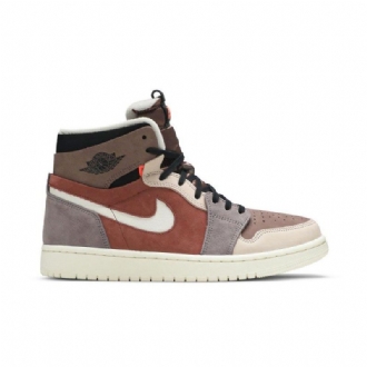 Air Jordan 1 High Zoom Brun Sort Beige Sko Dame
