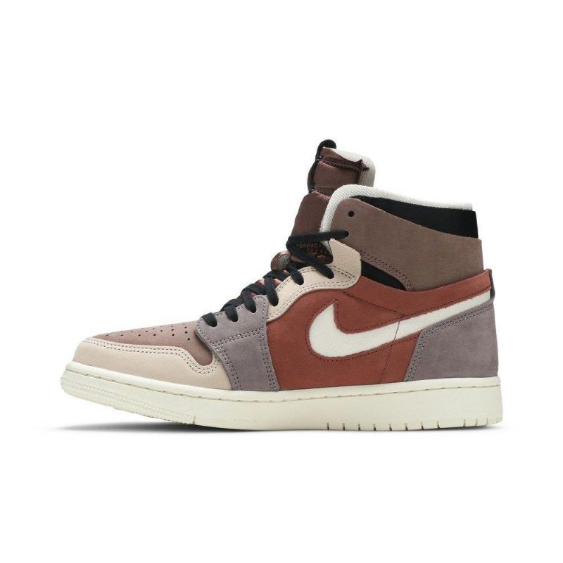 Air Jordan 1 High Zoom Brun Sort Beige Sko Dame