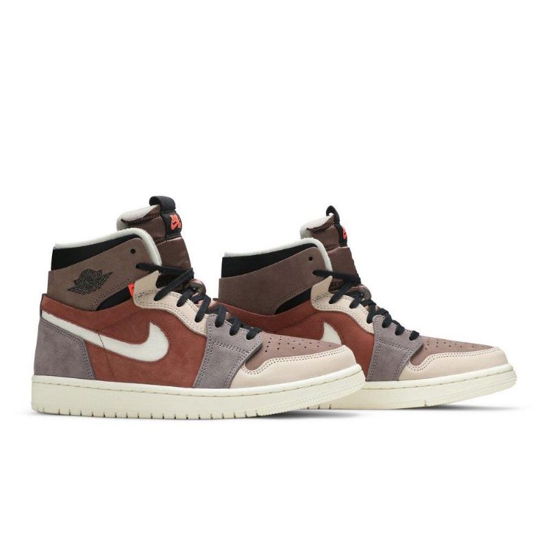 Air Jordan 1 High Zoom Brun Sort Beige Sko Dame