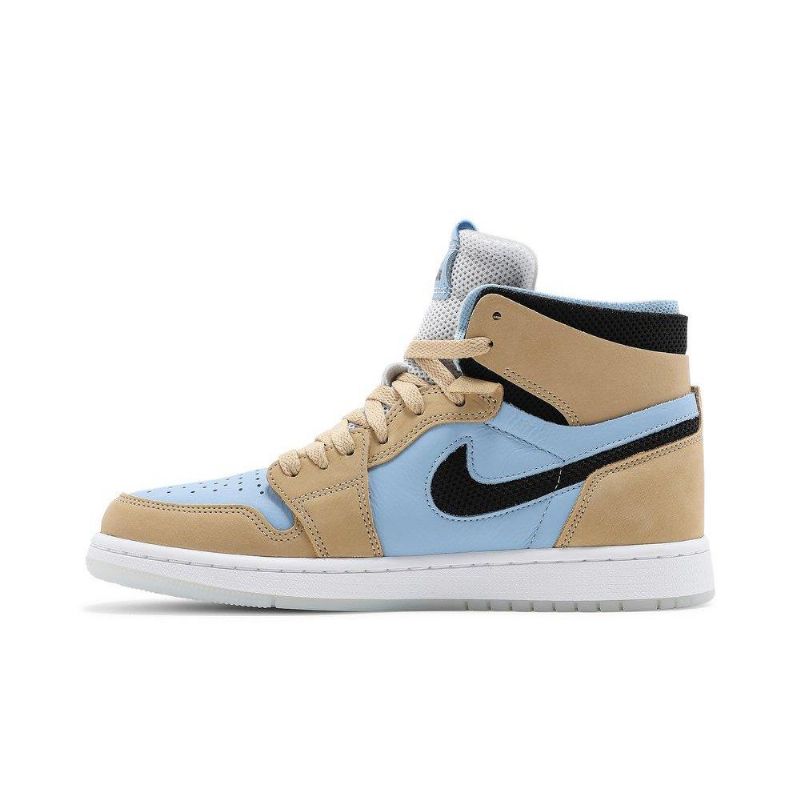 Air Jordan 1 High Zoom Comfort Blå Brun Sort Hvid Sko Dame