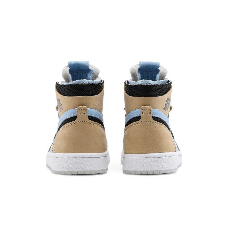 Air Jordan 1 High Zoom Comfort Blå Brun Sort Hvid Sko Dame