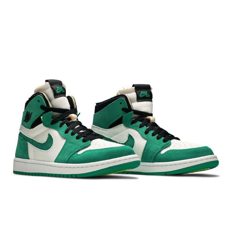 Air Jordan 1 High Zoom Comfort Grøn Hvid Sort Sko Dame