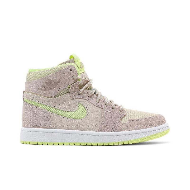 Air Jordan 1 High Zoom Comfort Hvid Grå Gul Sko Dame