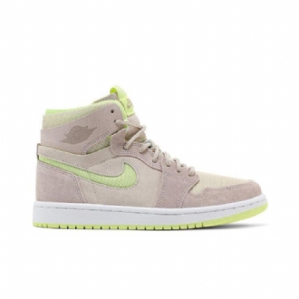 Air Jordan 1 High Zoom Comfort Hvid Grå Gul Sko Dame