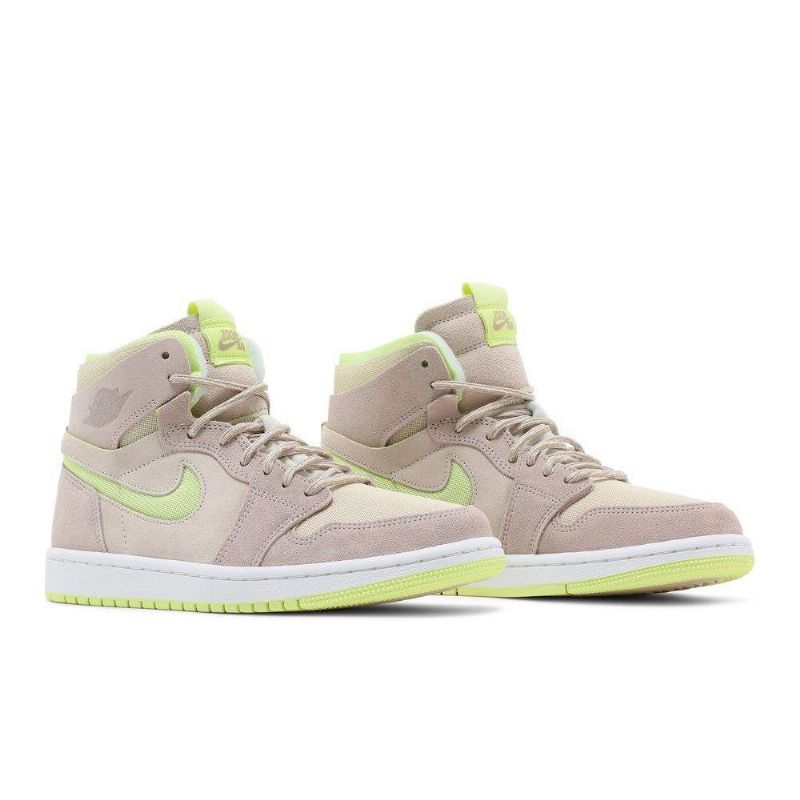 Air Jordan 1 High Zoom Comfort Hvid Grå Gul Sko Dame