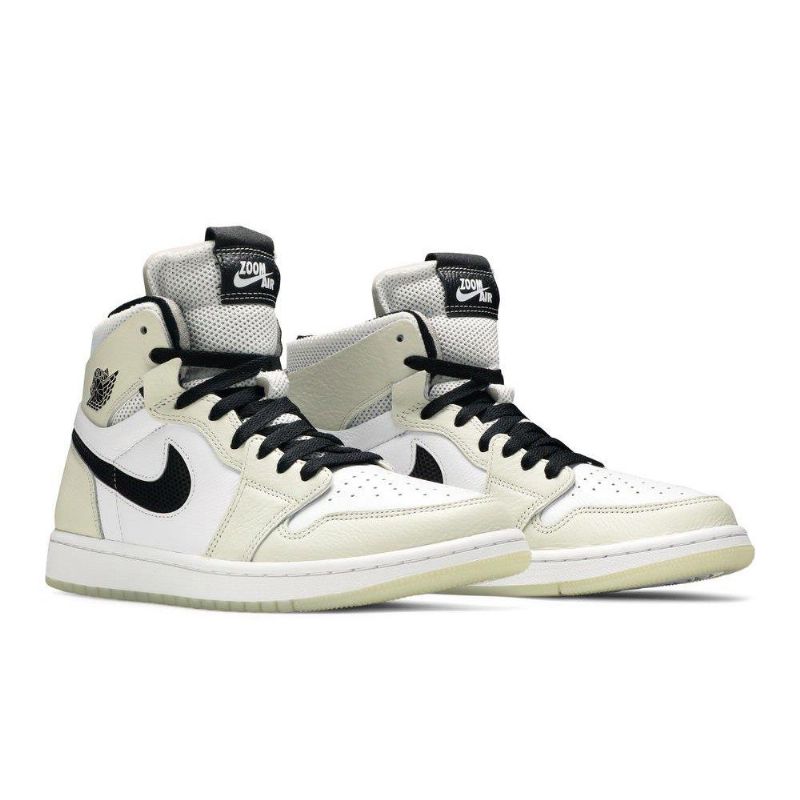 Air Jordan 1 High Zoom Comfort Hvid Grå Sort Sko Dame