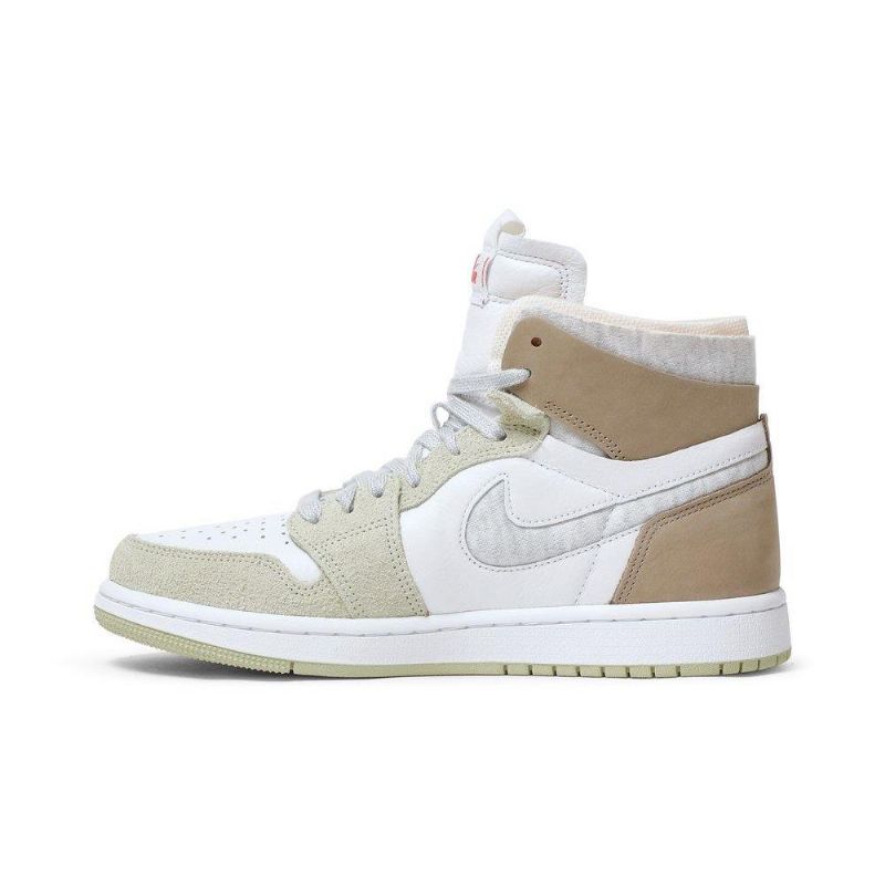 Air Jordan 1 High Zoom Comfort Hvid Olivengrøn Khaki Sko Dame