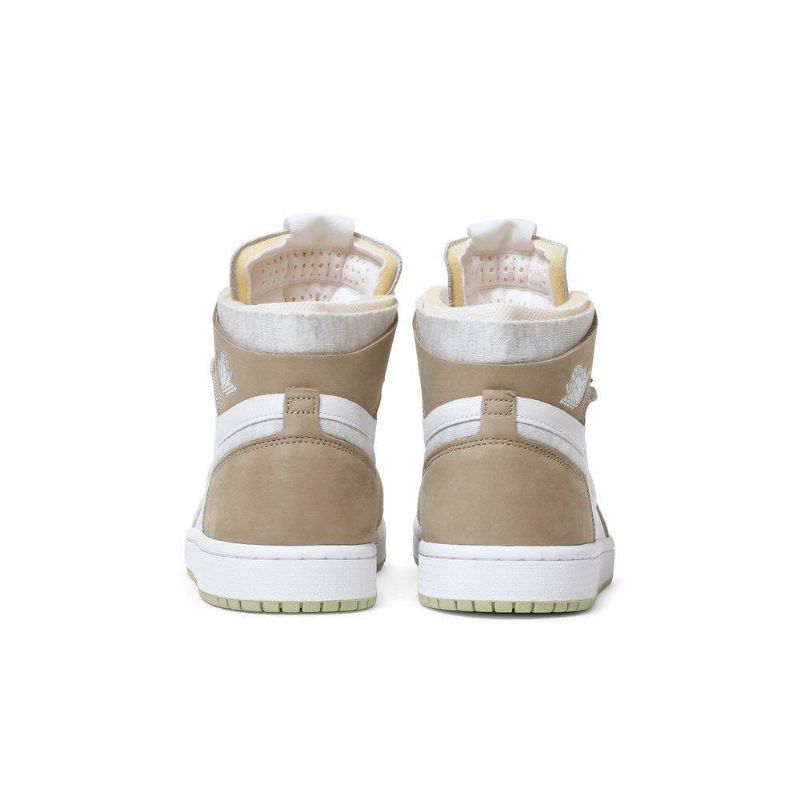 Air Jordan 1 High Zoom Comfort Hvid Olivengrøn Khaki Sko Dame