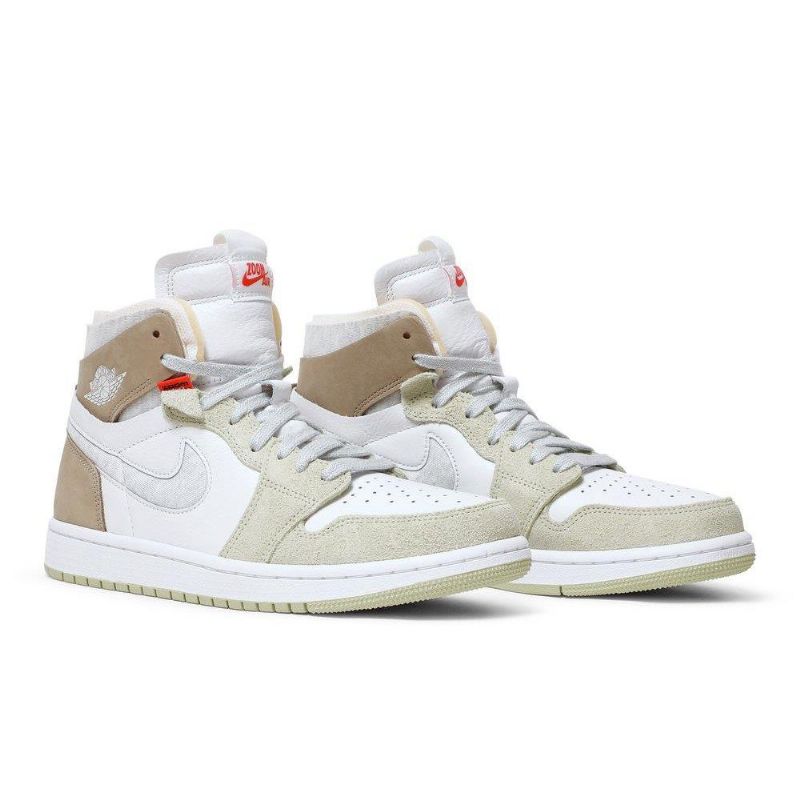 Air Jordan 1 High Zoom Comfort Hvid Olivengrøn Khaki Sko Dame