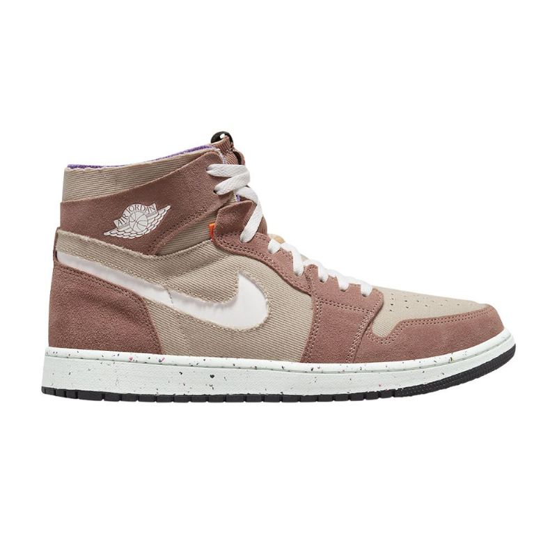 Air Jordan 1 High Zoom Comfort Khaki Brun Hvid Sko Herre