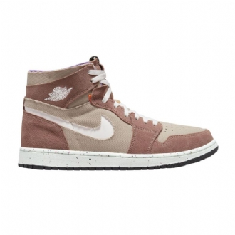 Air Jordan 1 High Zoom Comfort Khaki Brun Hvid Sko Herre