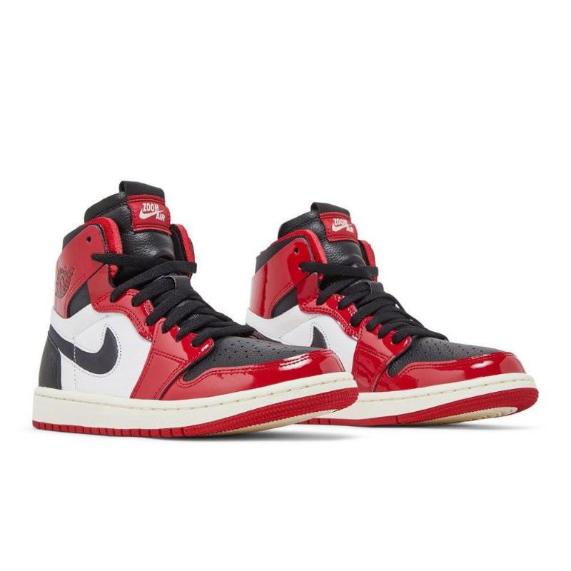 Air Jordan 1 High Zoom Comfort Rød Hvid Sort Sko Dame