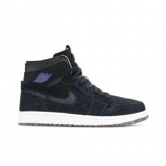 Air Jordan 1 High Zoom Comfort Sort Lilla Sko Herre
