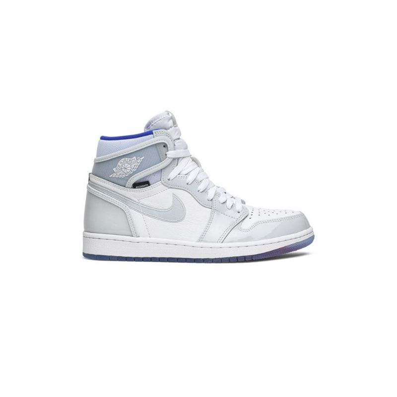 Air Jordan 1 High Zoom Hvid Blå Grå Sko Herre