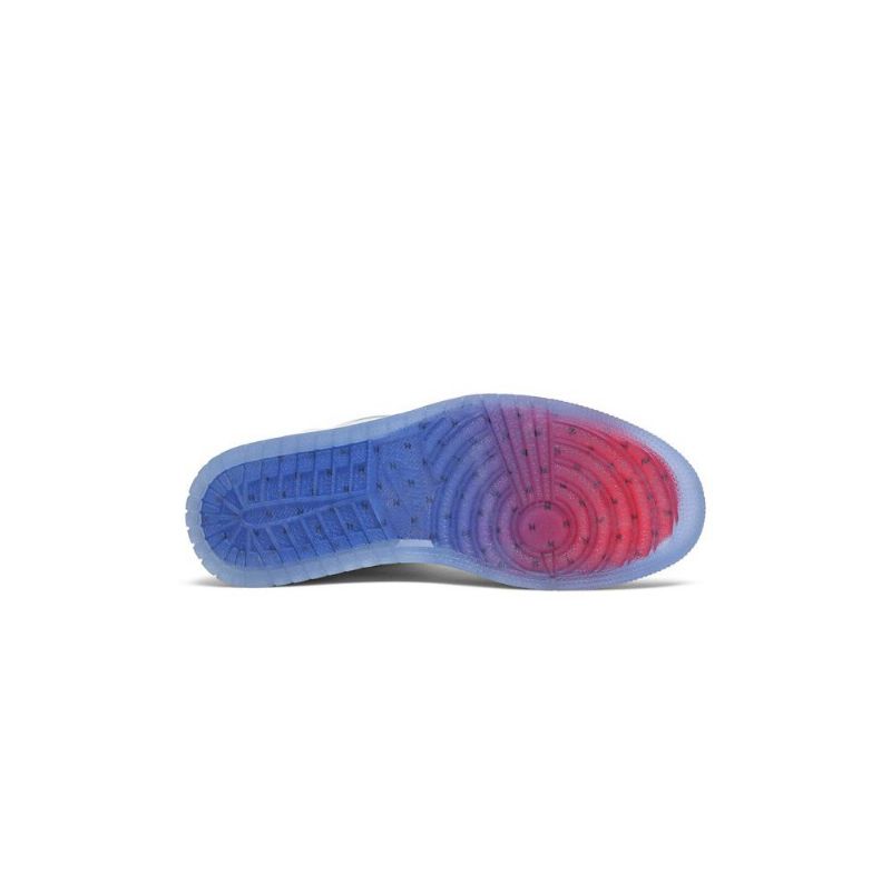 Air Jordan 1 High Zoom Hvid Blå Grå Sko Herre