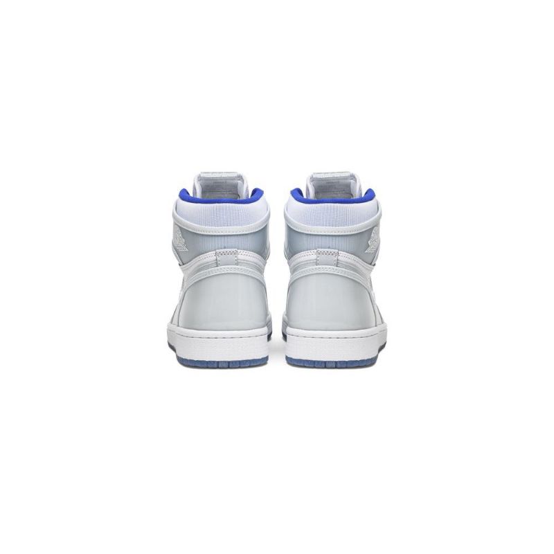 Air Jordan 1 High Zoom Hvid Blå Grå Sko Herre