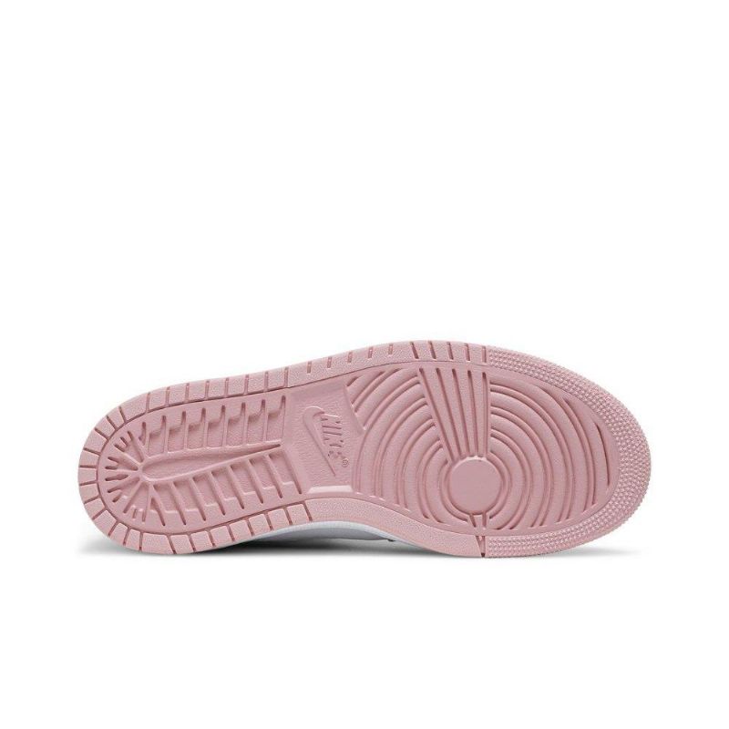 Air Jordan 1 High Zoom Lyserød Hvid Grå Sort Sko Dame