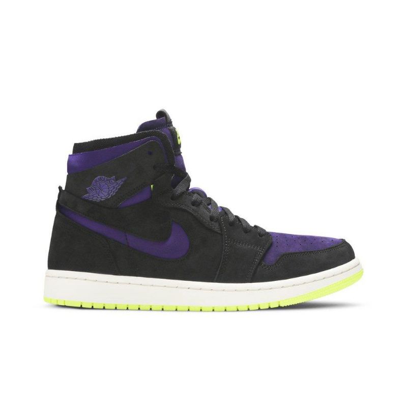 Air Jordan 1 High Zoom Sort Lilla Gul Sko Dame