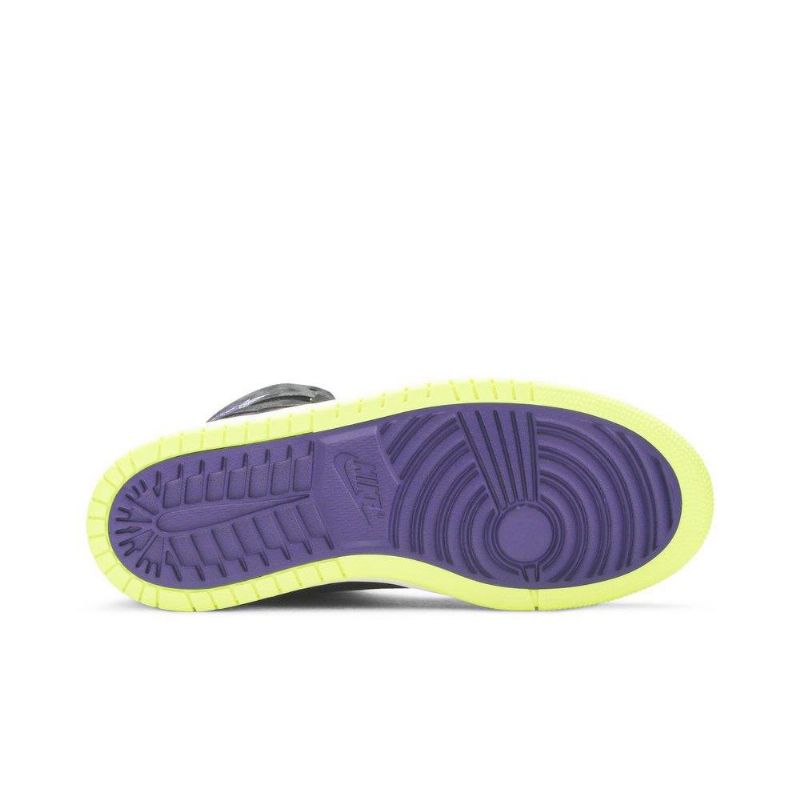 Air Jordan 1 High Zoom Sort Lilla Gul Sko Dame