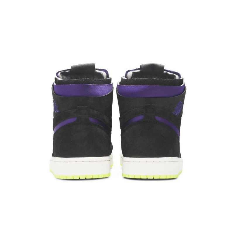 Air Jordan 1 High Zoom Sort Lilla Gul Sko Dame