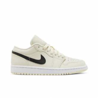 Air Jordan 1 Low Beige Sort Sko Dame