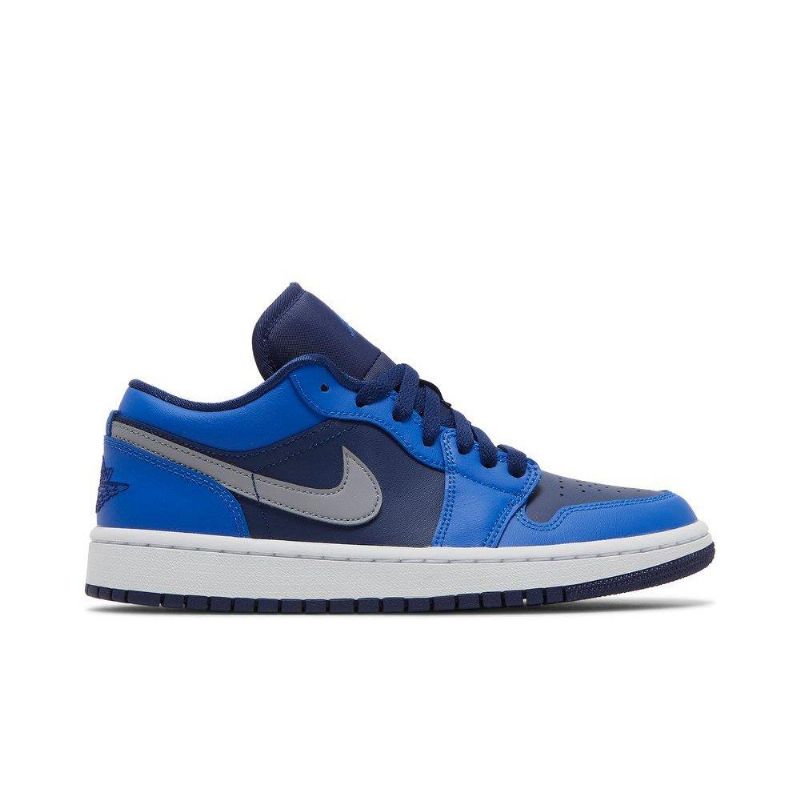 Air Jordan 1 Low Blå Marineblå Grå Sko Dame