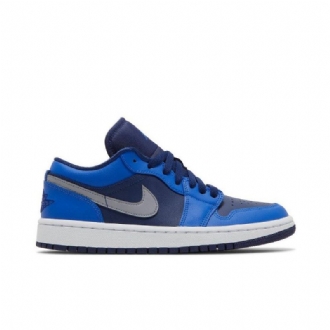 Air Jordan 1 Low Blå Marineblå Grå Sko Dame