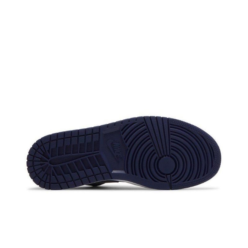 Air Jordan 1 Low Blå Marineblå Grå Sko Dame