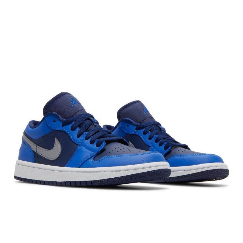 Air Jordan 1 Low Blå Marineblå Grå Sko Dame