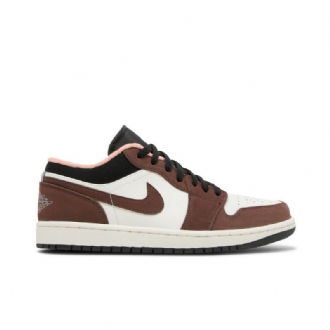 Air Jordan 1 Low Brun Hvid Sort Lyserød Sko Herre