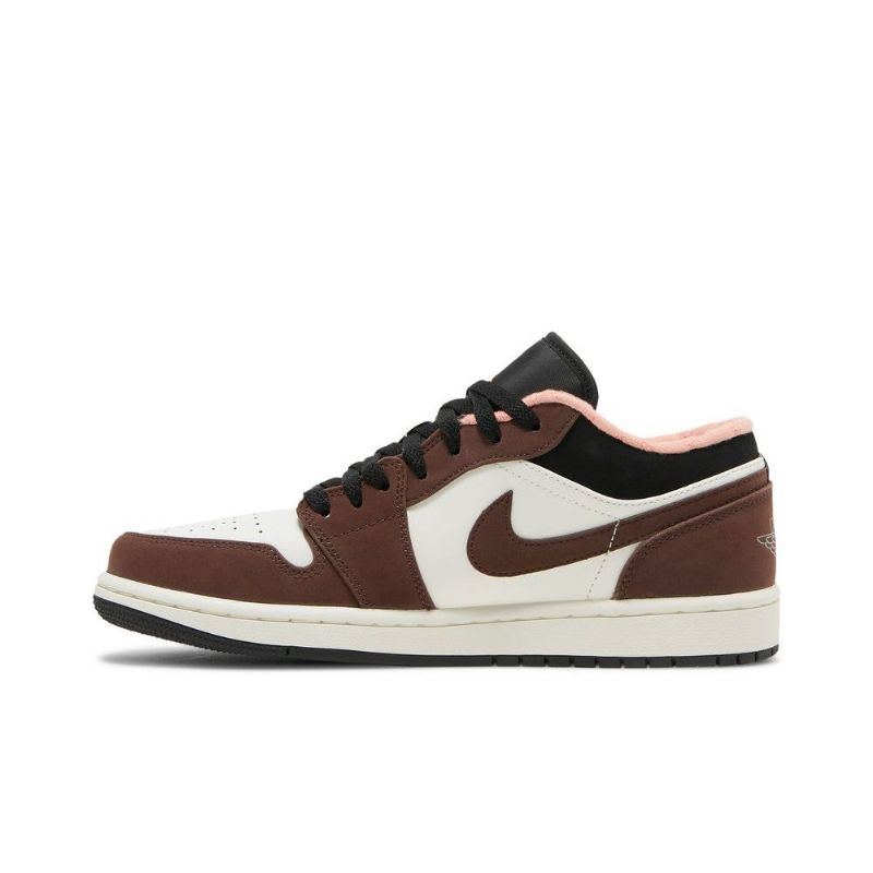 Air Jordan 1 Low Brun Hvid Sort Lyserød Sko Herre