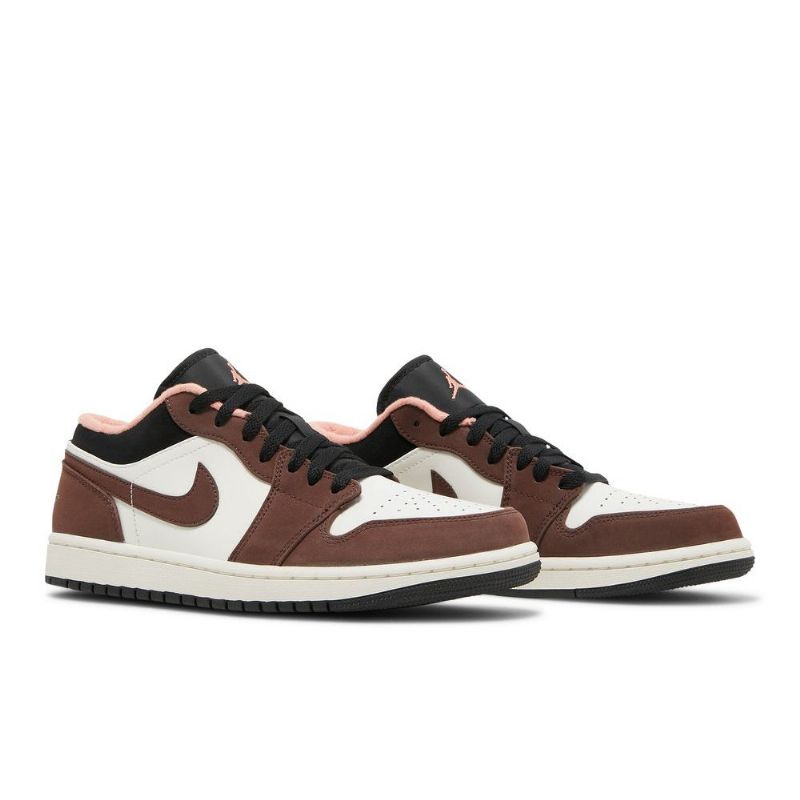 Air Jordan 1 Low Brun Hvid Sort Lyserød Sko Herre