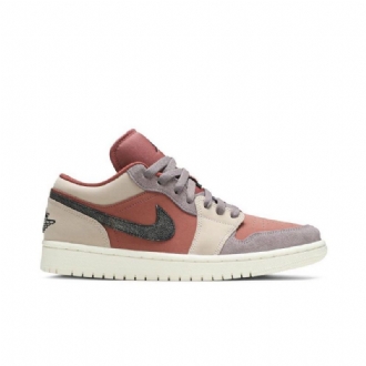 Air Jordan 1 Low Brun Sort Beige Grå Sko Dame