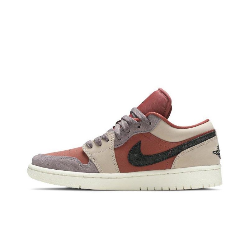Air Jordan 1 Low Brun Sort Beige Grå Sko Dame