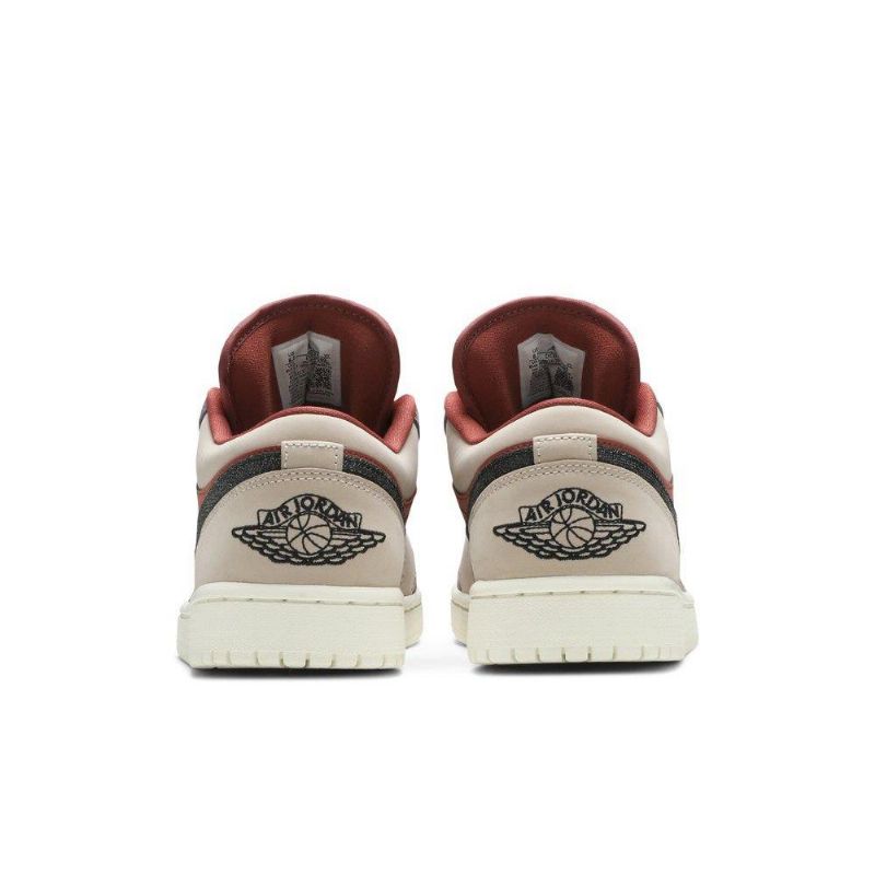 Air Jordan 1 Low Brun Sort Beige Grå Sko Dame