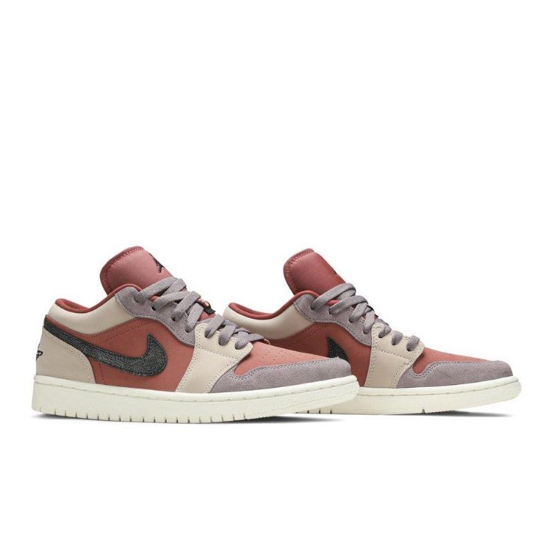 Air Jordan 1 Low Brun Sort Beige Grå Sko Dame