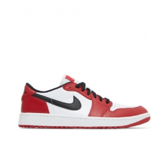 Air Jordan 1 Low Golf Rød Hvid Sort Sko Herre