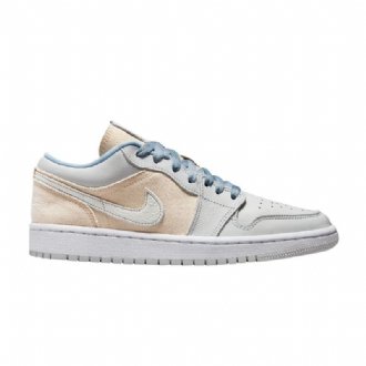 Air Jordan 1 Low Grå Beige Blå Sko Dame