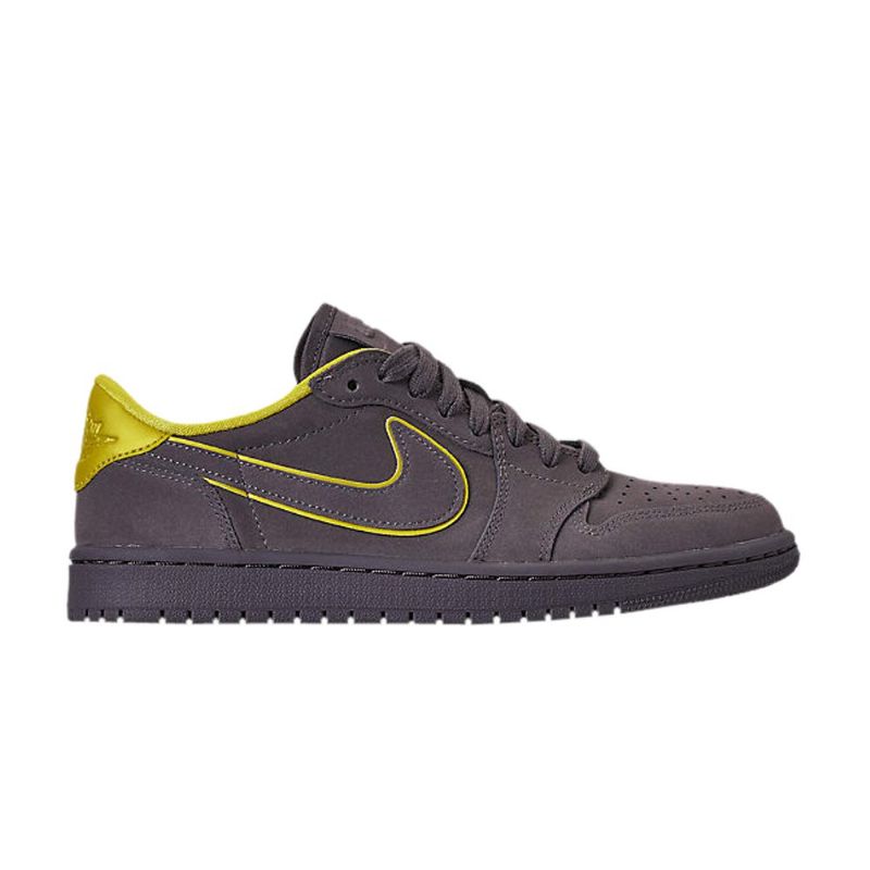Air Jordan 1 Low Grå Gul Sko Dame