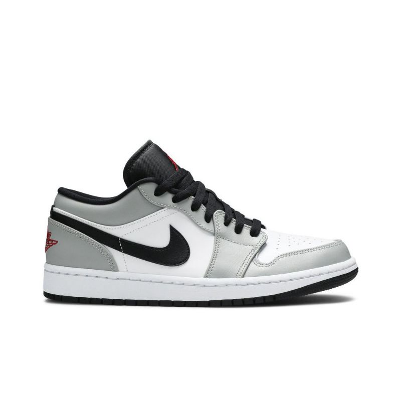 Air Jordan 1 Low Grå Hvid Sort Rød Sko Herre