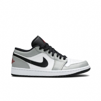 Air Jordan 1 Low Grå Hvid Sort Rød Sko Herre